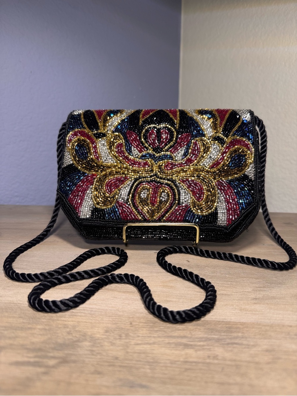 André Cellini Hand Beaded Evening Bag Art Deco Vintage Shoulder Purse